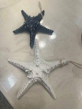 Beach Starfish Wall Hanging Set - White & Black